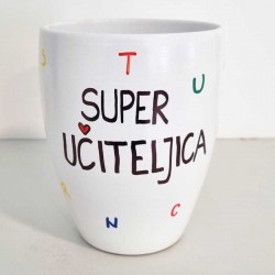 Lonec z ročno poslikavo Super učiteljica - orhideja